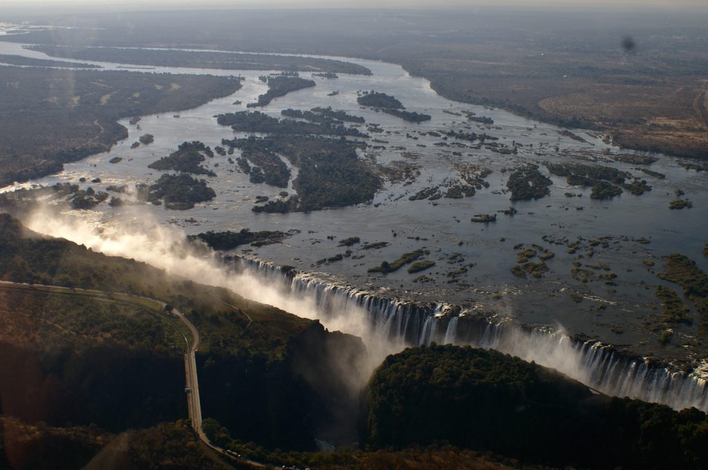 Aerial image of Victoria Falls